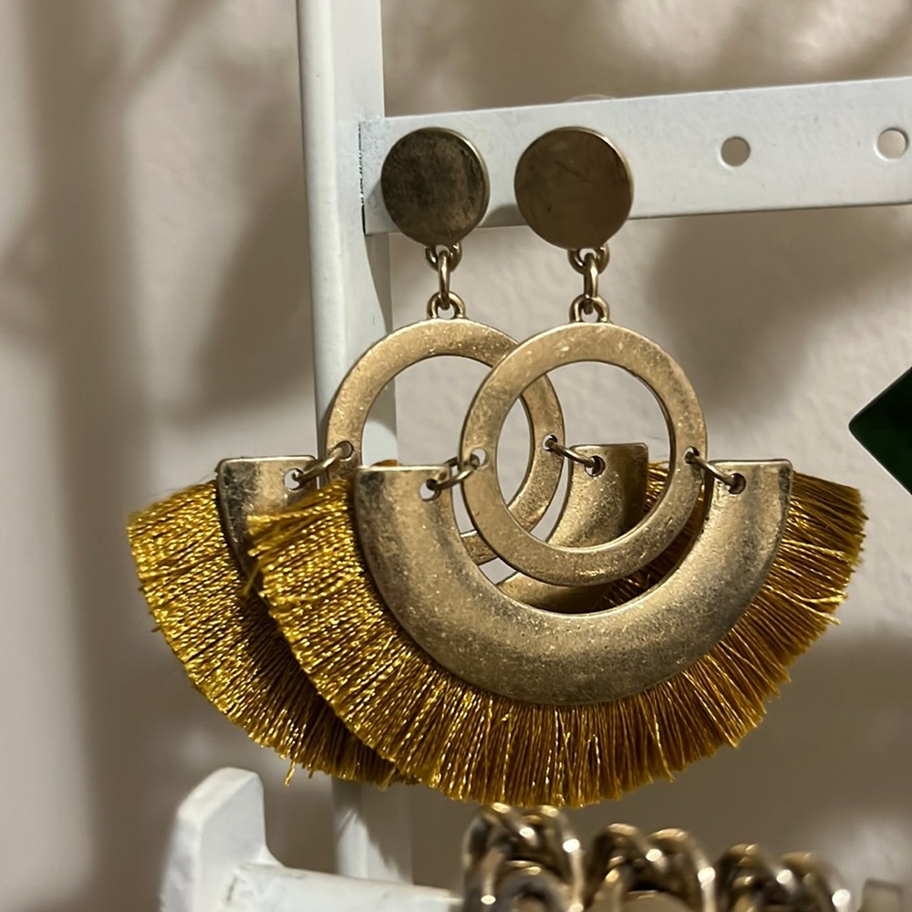 Gold tassel earrings